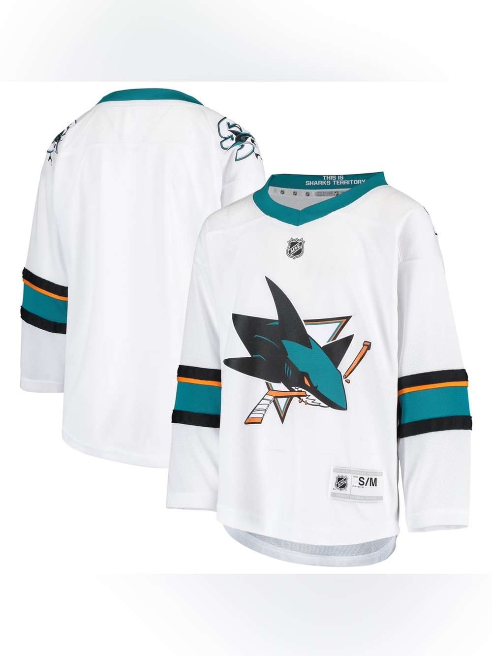Rare NHL Kids White Teal & Black San Jose Sharks Jersey